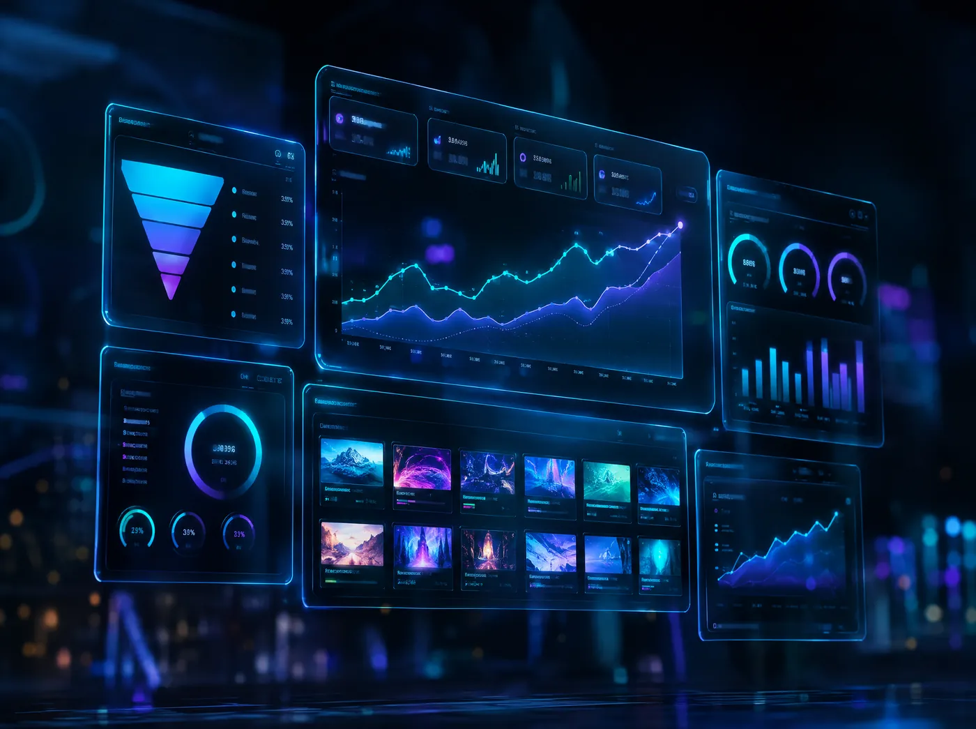Performance marketing dashboard with conversion and ROAS charts